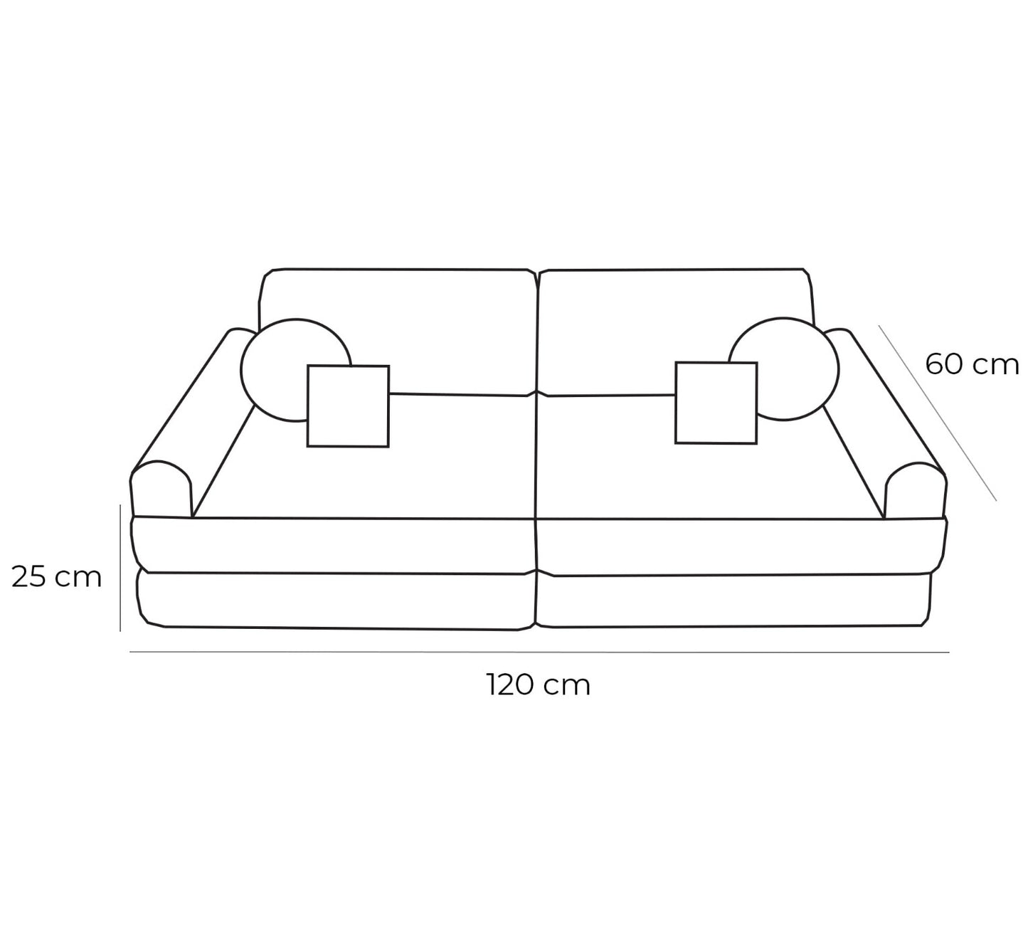 Medium Modular Sofa for Kids - Tangle Bubblegum Pink
