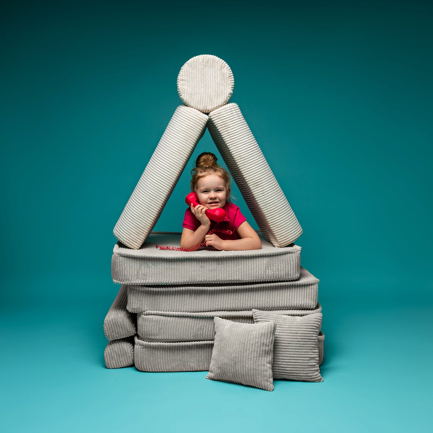 Large Modular Sofa for Kids - Slimcord Corduroy Pink