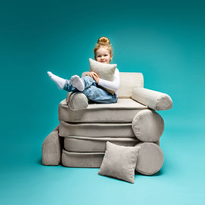 Large Modular Sofa for Kids - Slimcord Corduroy Pink