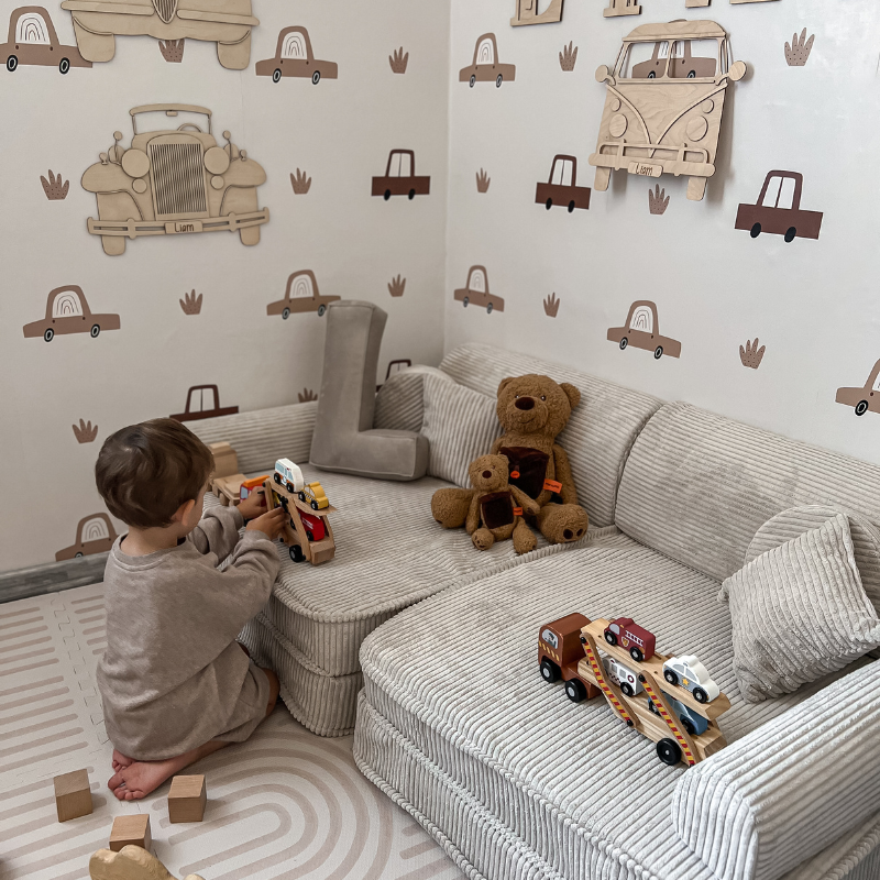 Large Modular Sofa for Kids - Slimcord Corduroy Pink