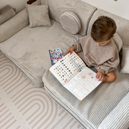 Large Modular Sofa for Kids - Premium Corduroy Powder Pink