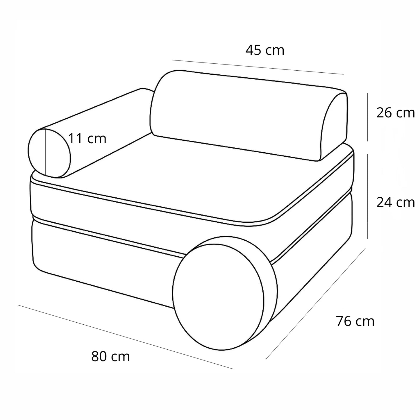 Modular Children's Chair - 5 Elements, Bearly Cream