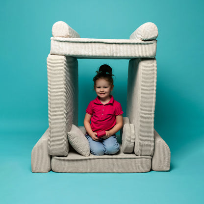 Large Modular Sofa for Kids - Slimcord Corduroy Pink