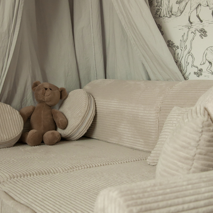 Large Modular Sofa for Kids - Premium Corduroy Ecru