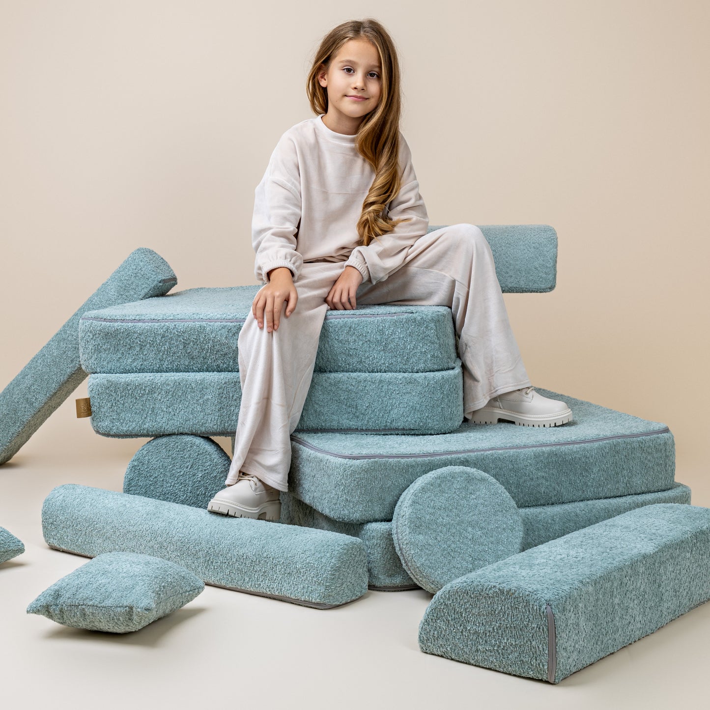 Large Modular Sofa for Kids - Premium Boucle, White