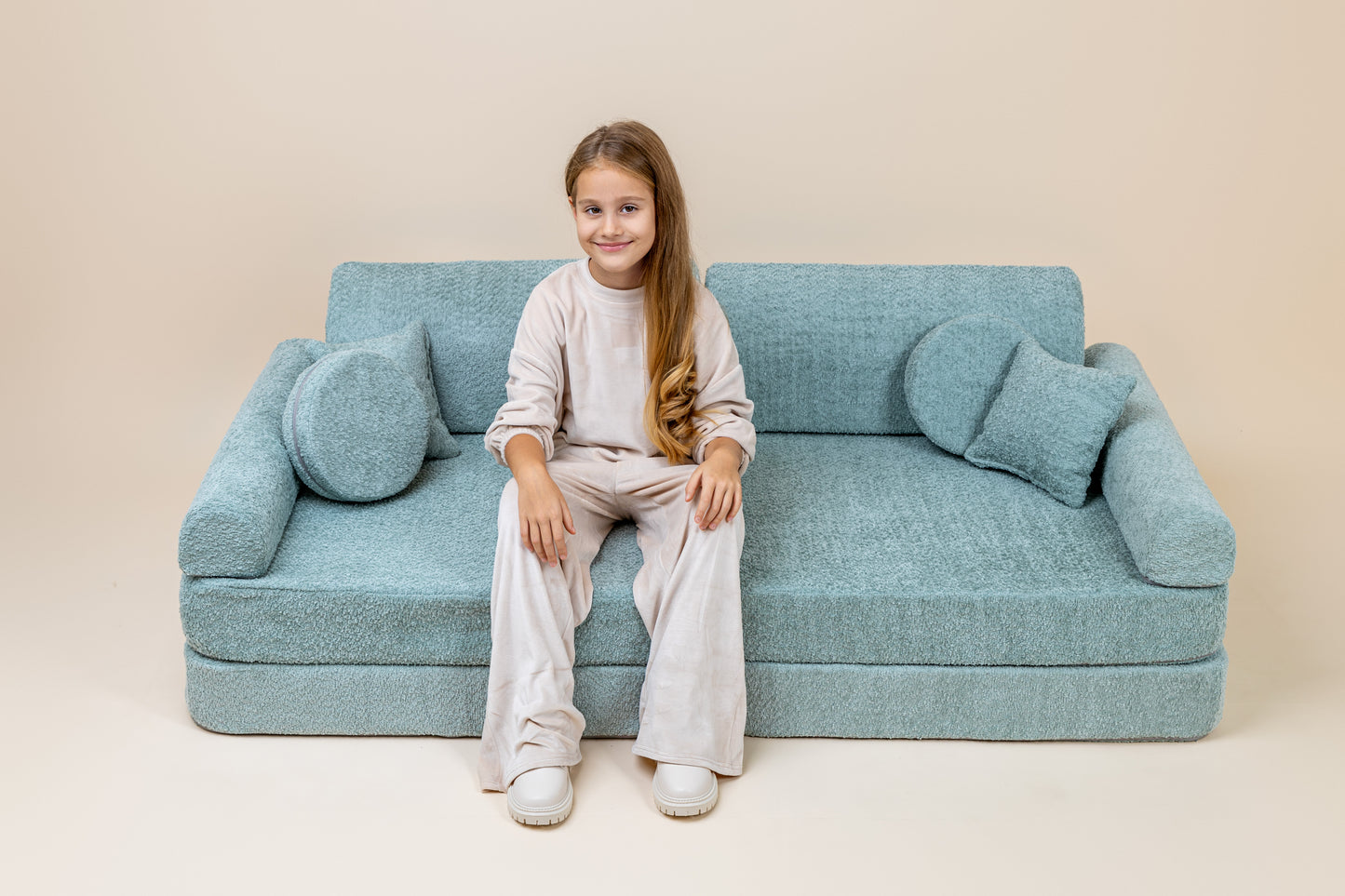 Large Modular Sofa for Kids - Premium Boucle, White