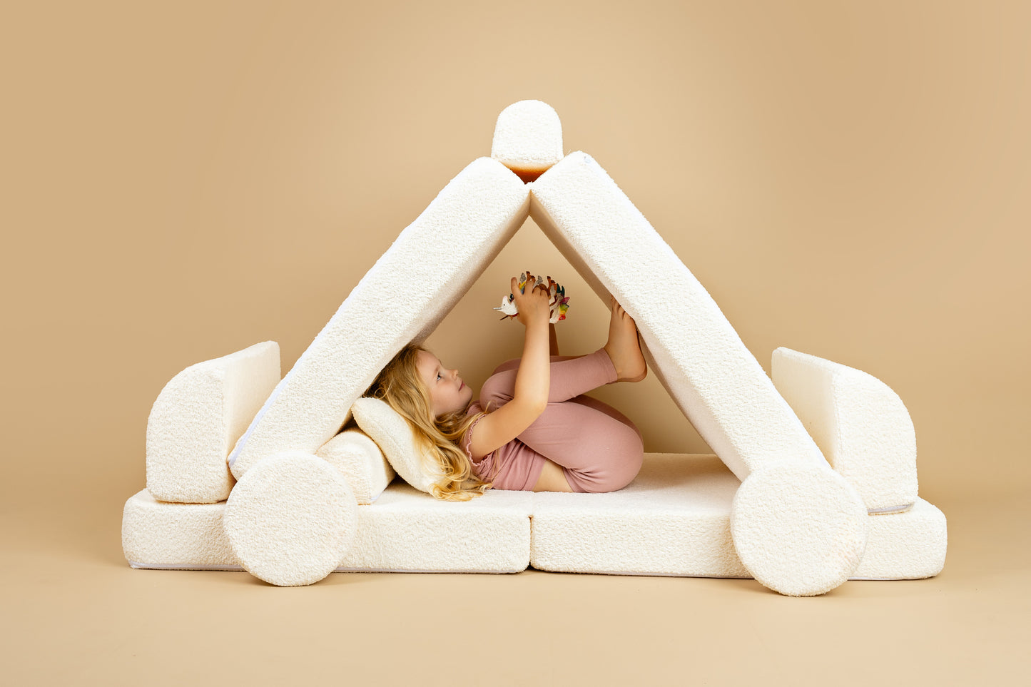 Large Modular Sofa for Kids - Premium Boucle, White