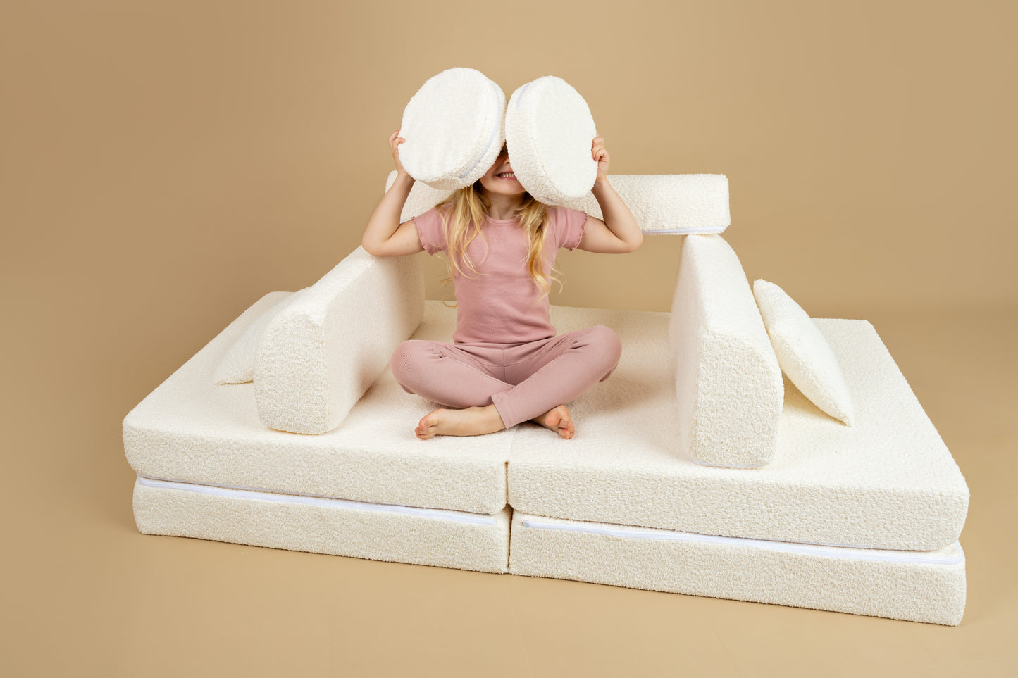 Large Modular Sofa for Kids - Premium Boucle, White