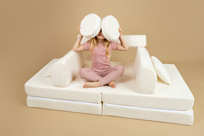 Large Modular Sofa for Kids - Premium Boucle, White