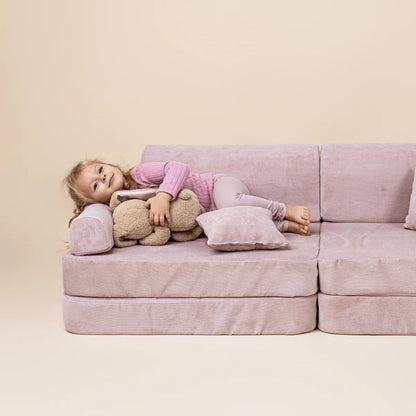Large Modular Sofa for Kids - Slimcord Corduroy Pink