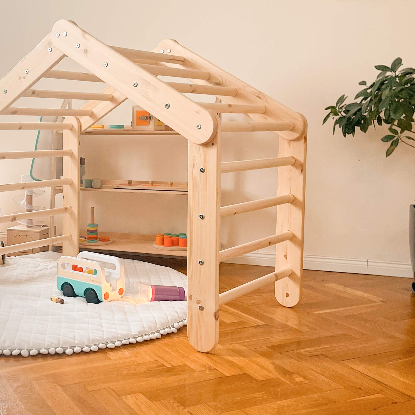 Large Wooden Pikler Ladder - Grey
