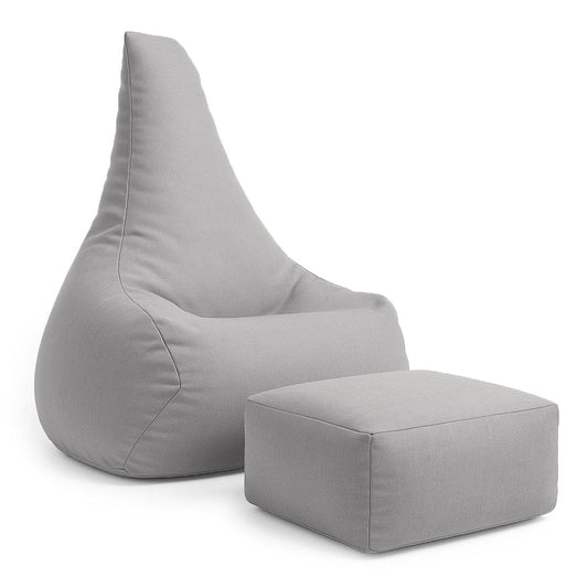 Tearo: Bean Bag + Footrest for Little Loungers - Feather Fog Gray