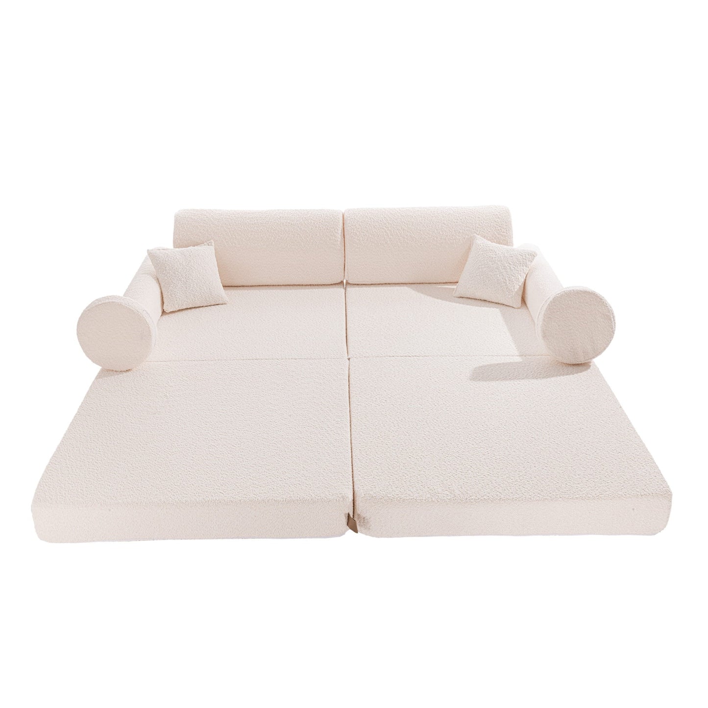 Large Modular Sofa for Kids - Premium Boucle, White