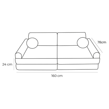 Large Modular Sofa for Kids - Premium Boucle, Fresh Mint