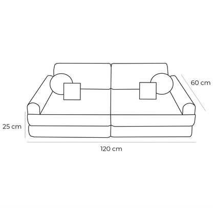 Medium Modular Sofa for Kids - Churros White