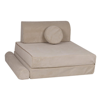 MeowBaby® Large Slimcord Premium Sofa - Ecru