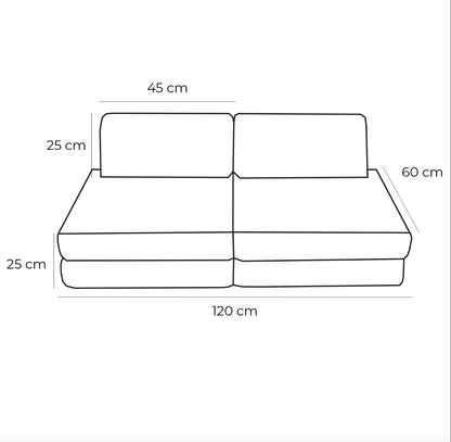 Small Modular Sofa for Kids - Churros Moon Grey